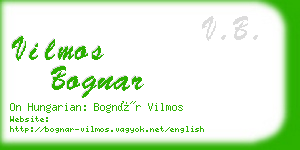 vilmos bognar business card